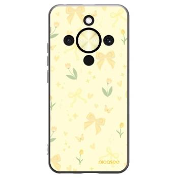 Picasee crna silikonska maskica za Honor Magic8 Lite 5G - Honey Blossom