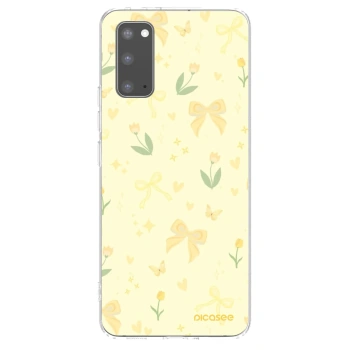 Picasee silikonska prozirna maskica za Samsung Galaxy S20 G980F - Honey Blossom