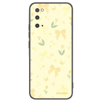 Picasee crna silikonska maskica za Samsung Galaxy S20 G980F - Honey Blossom