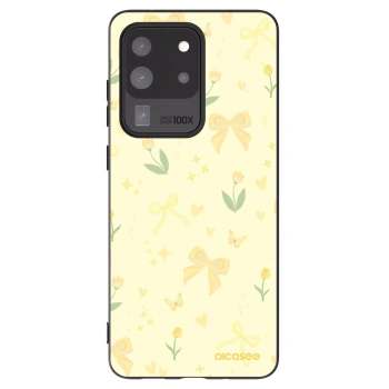 Picasee crna silikonska maskica za Samsung Galaxy S20 Ultra 5G G988F - Honey Blossom