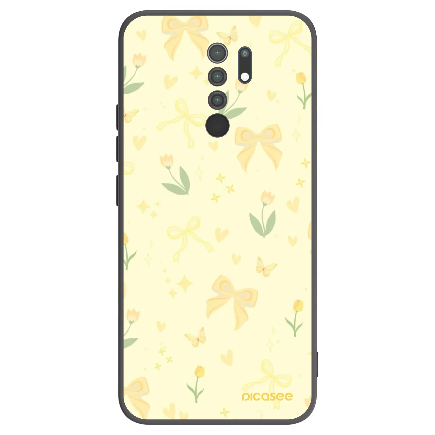 Picasee crna silikonska maskica za Xiaomi Redmi 9 - Honey Blossom