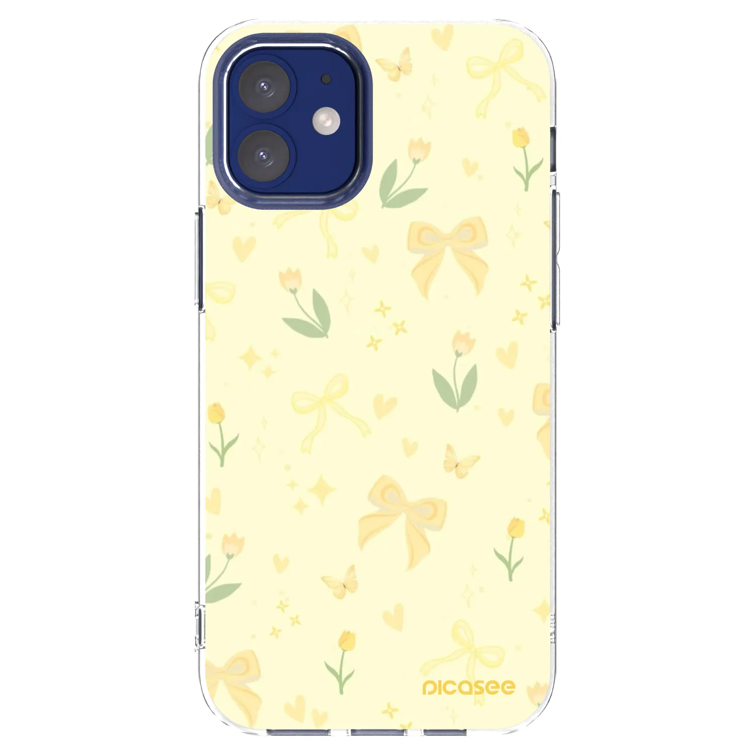 Picasee silikonska prozirna maskica za Apple iPhone 12 mini - Honey Blossom