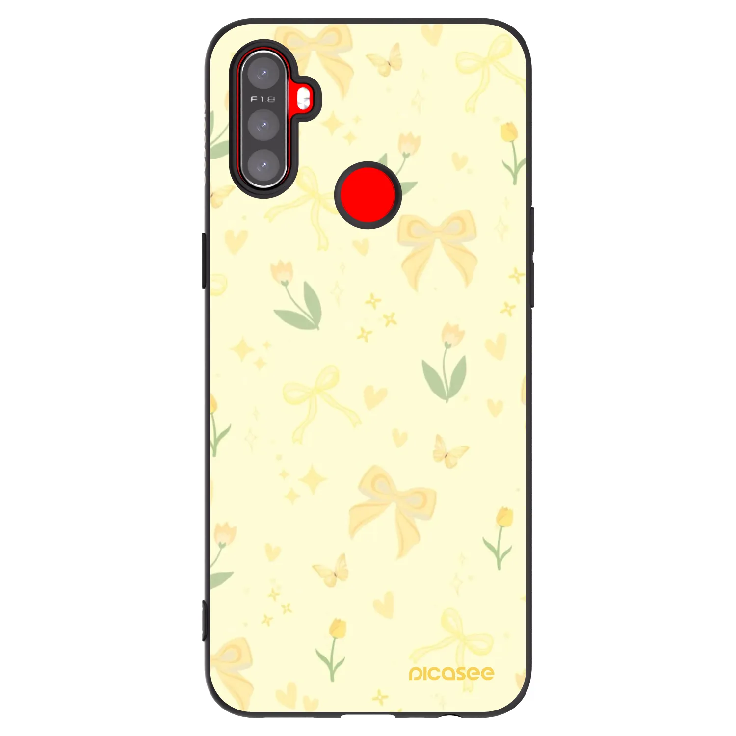Picasee crna silikonska maskica za Realme C3 - Honey Blossom