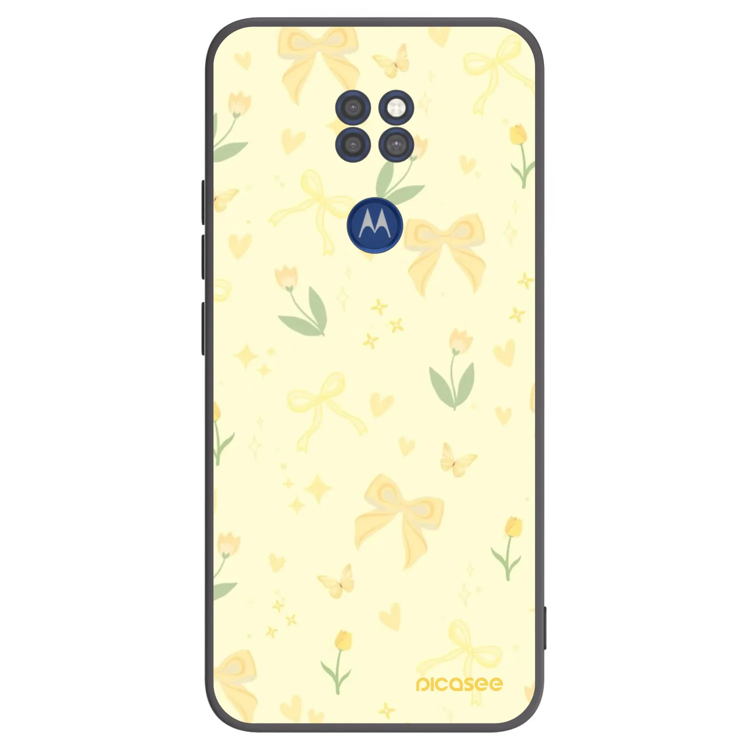 Picasee crna silikonska maskica za Motorola Moto G9 Play - Honey Blossom