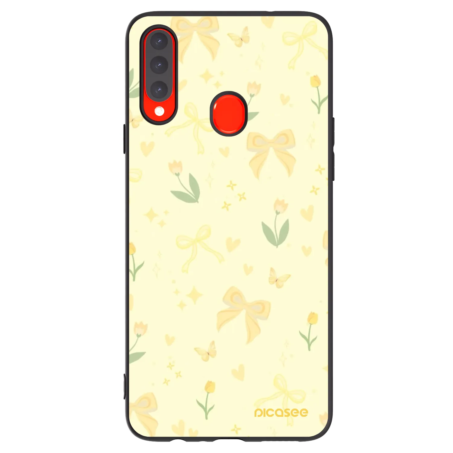 Picasee crna silikonska maskica za Samsung Galaxy A20s - Honey Blossom
