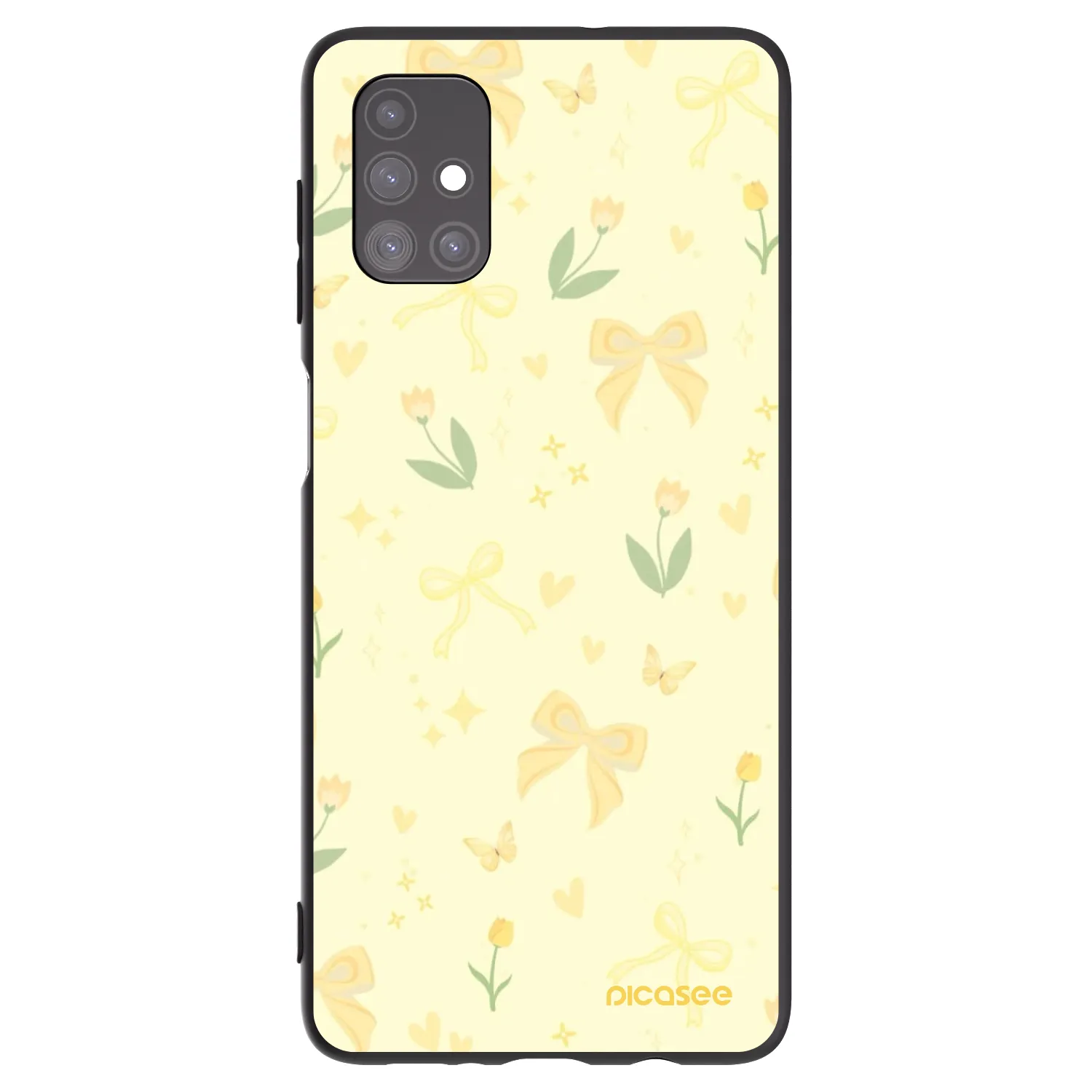Picasee crna silikonska maskica za Samsung Galaxy M51 M515F - Honey Blossom