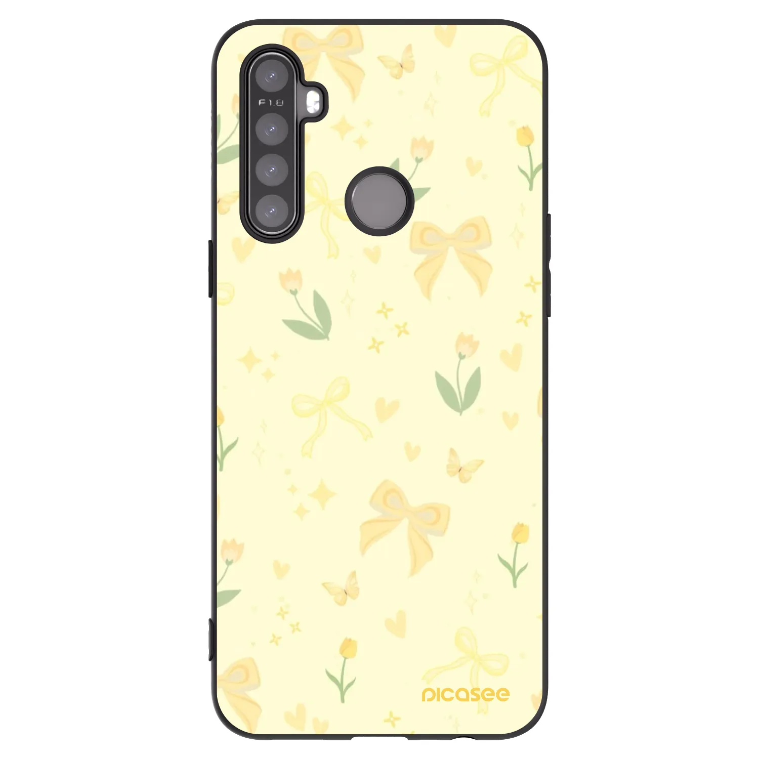 Picasee crna silikonska maskica za Realme 6i - Honey Blossom