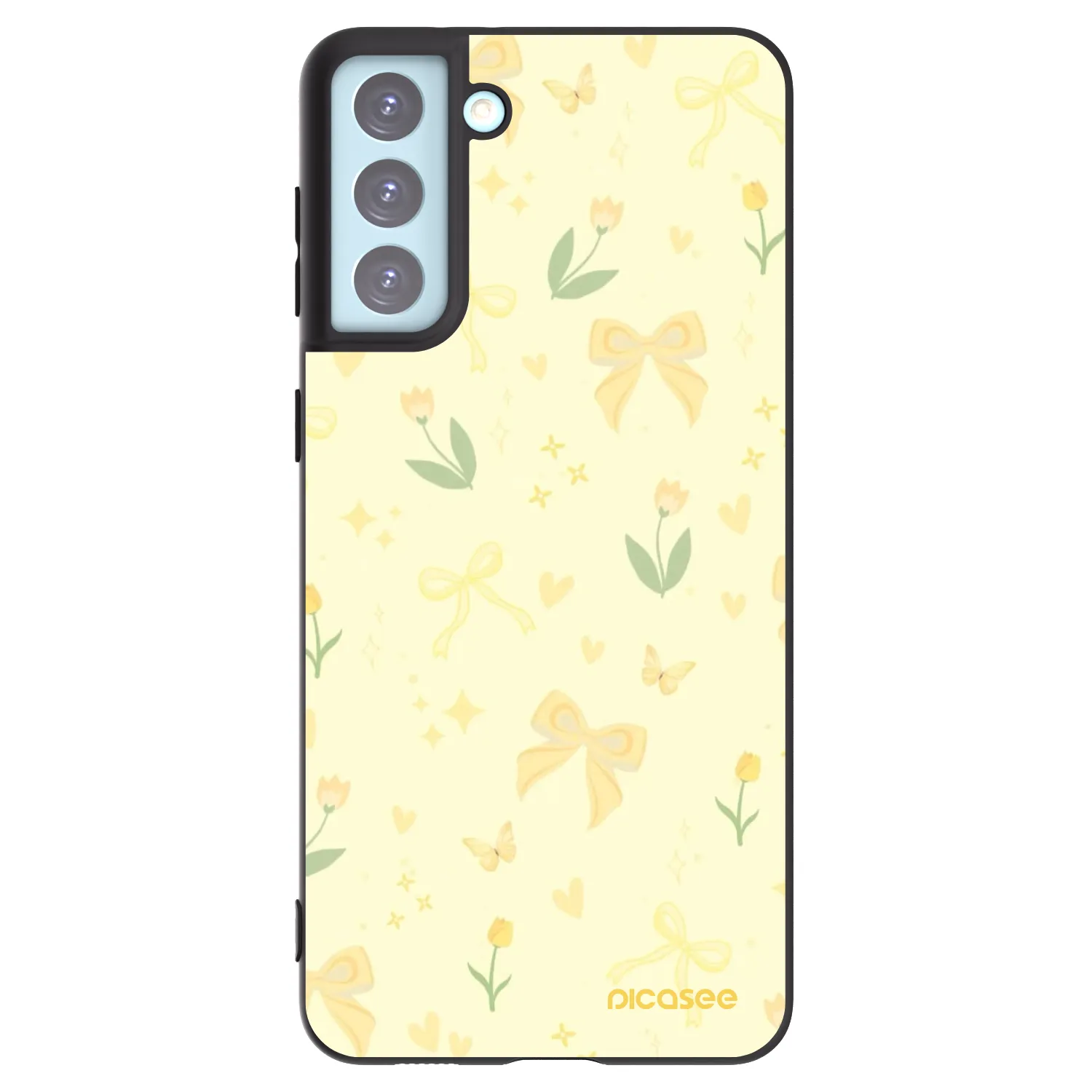Picasee crna silikonska maskica za Samsung Galaxy S21+ 5G G996F - Honey Blossom