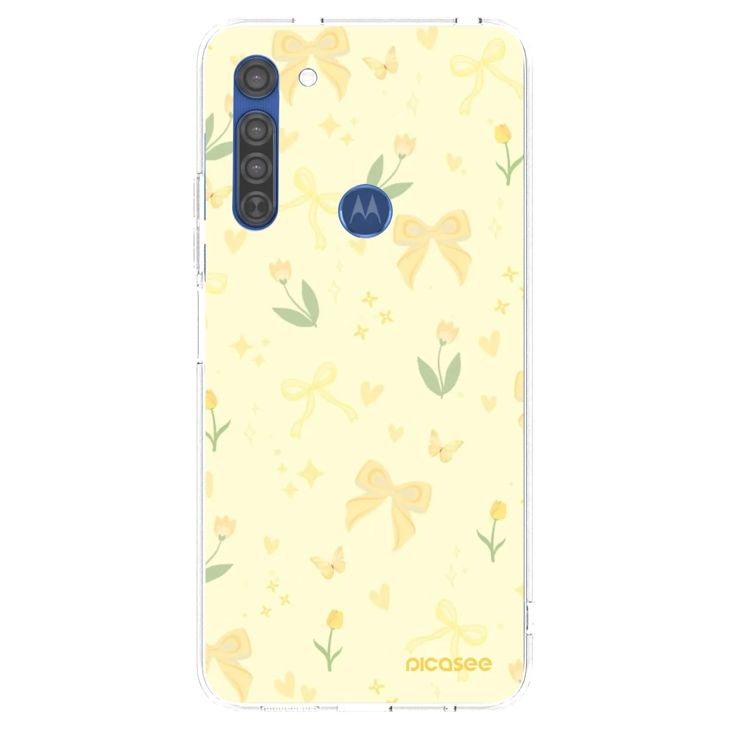 Picasee silikonska prozirna maskica za Motorola Moto G8 - Honey Blossom