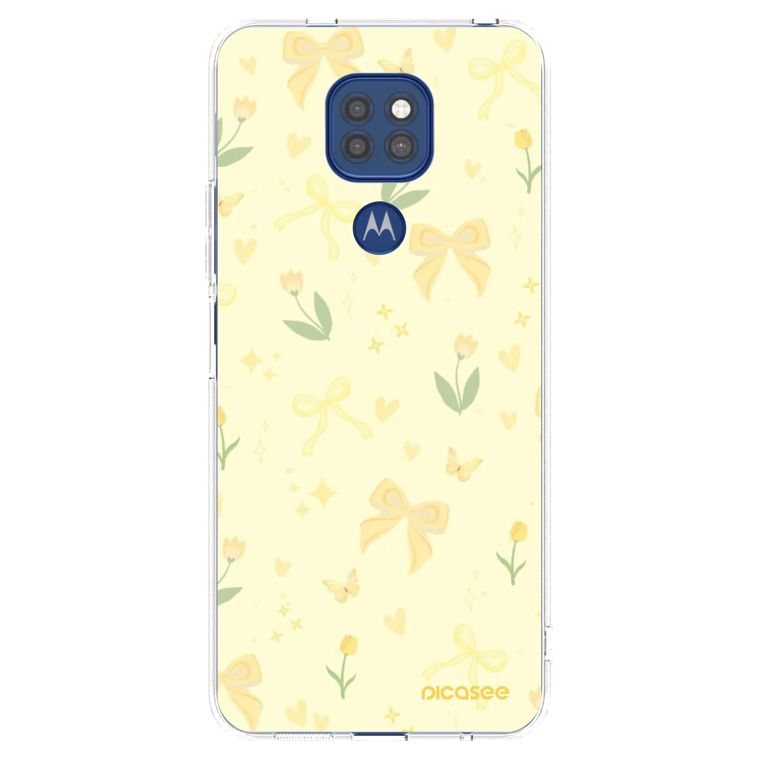 Picasee silikonska prozirna maskica za Motorola Moto G9 Play - Honey Blossom