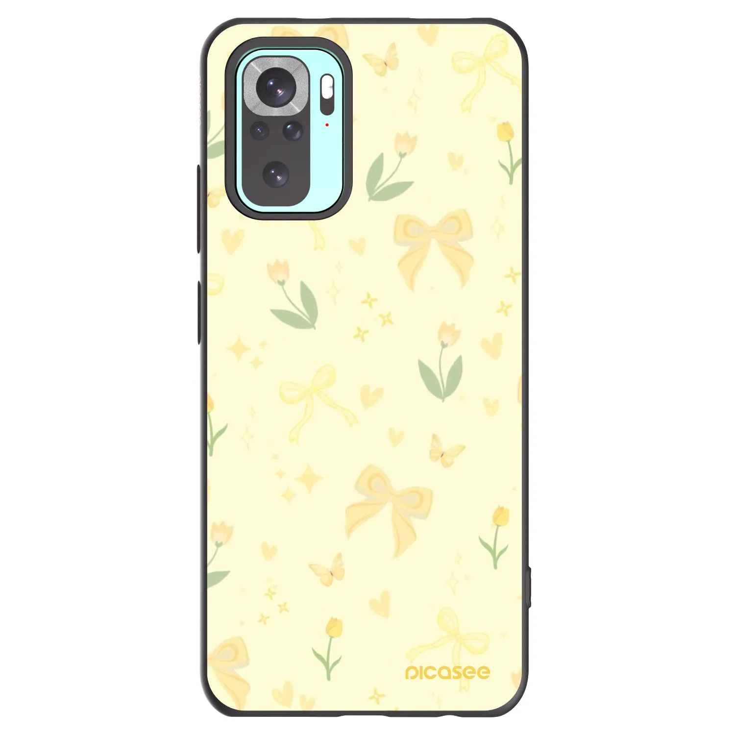 Picasee crna silikonska maskica za Xiaomi Redmi Note 10 Pro - Honey Blossom