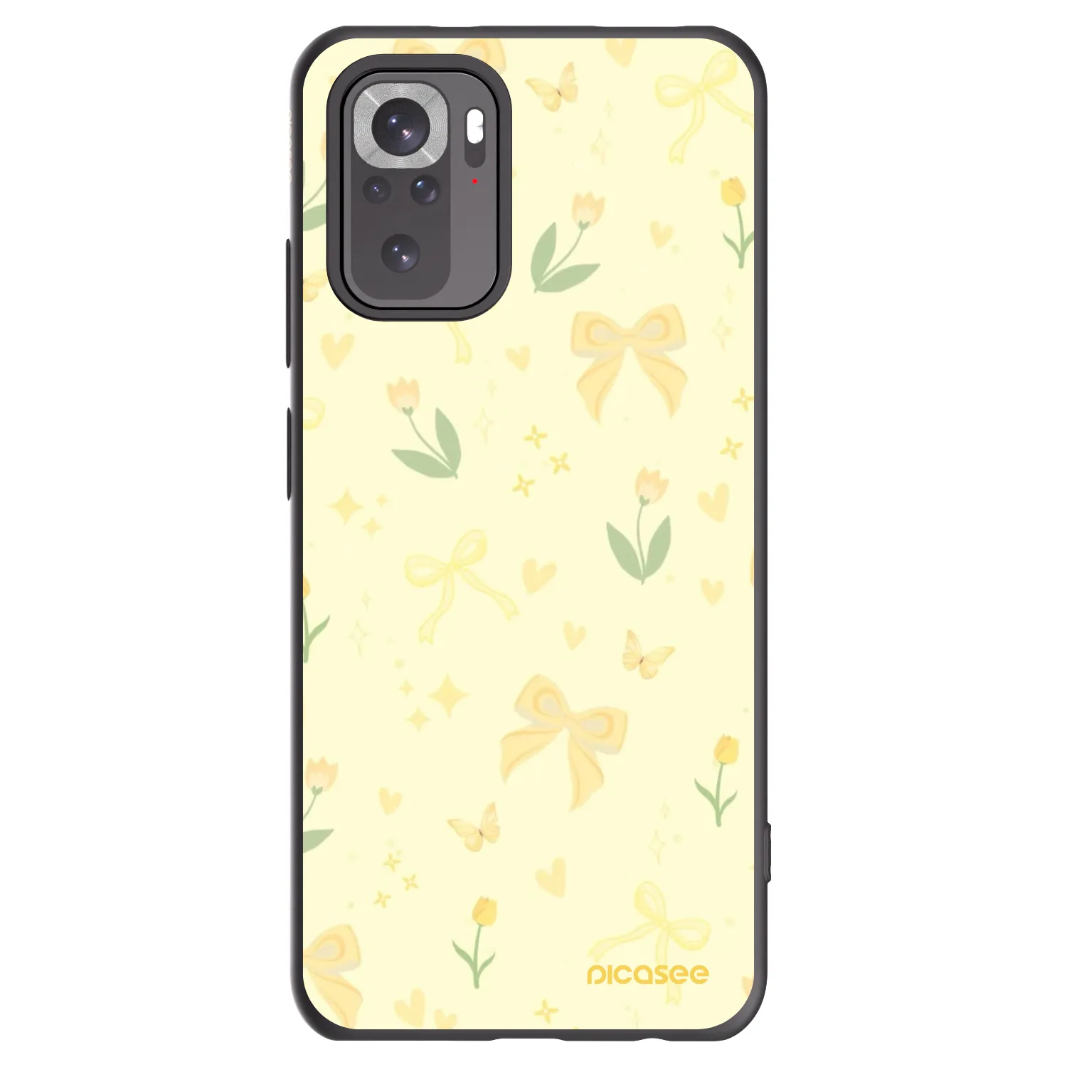 Picasee crna silikonska maskica za Xiaomi Redmi Note 10S - Honey Blossom