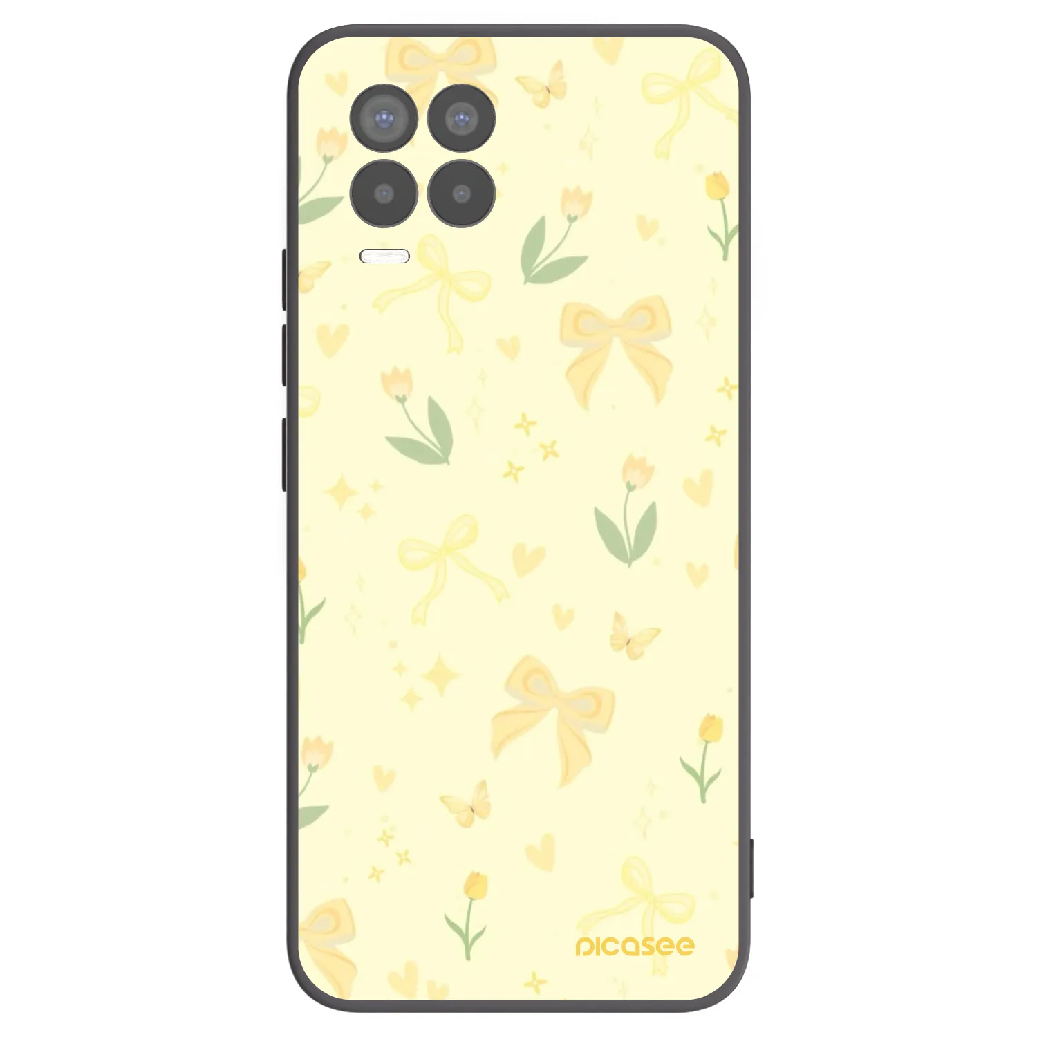 Picasee crna silikonska maskica za Realme 8 4G - Honey Blossom