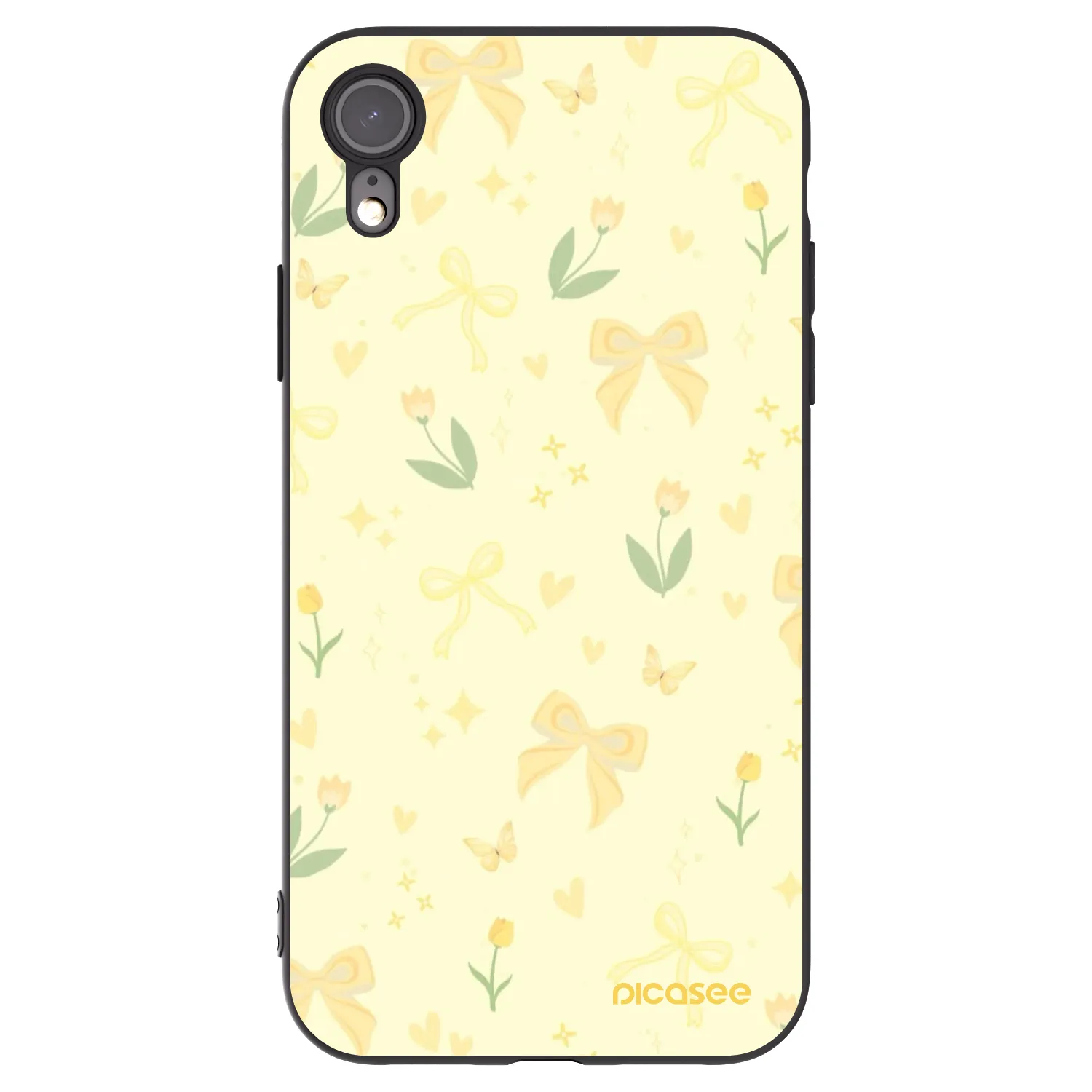 Picasee crna silikonska maskica za Apple iPhone XR - Honey Blossom