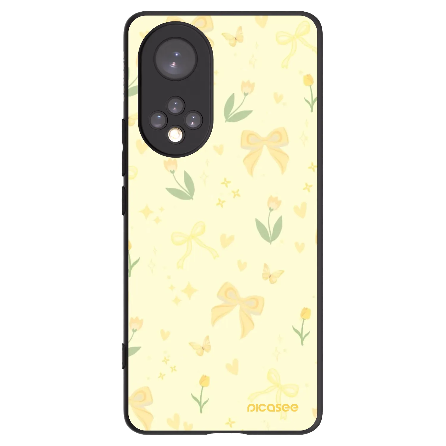 Picasee crna silikonska maskica za Honor 50 5G - Honey Blossom