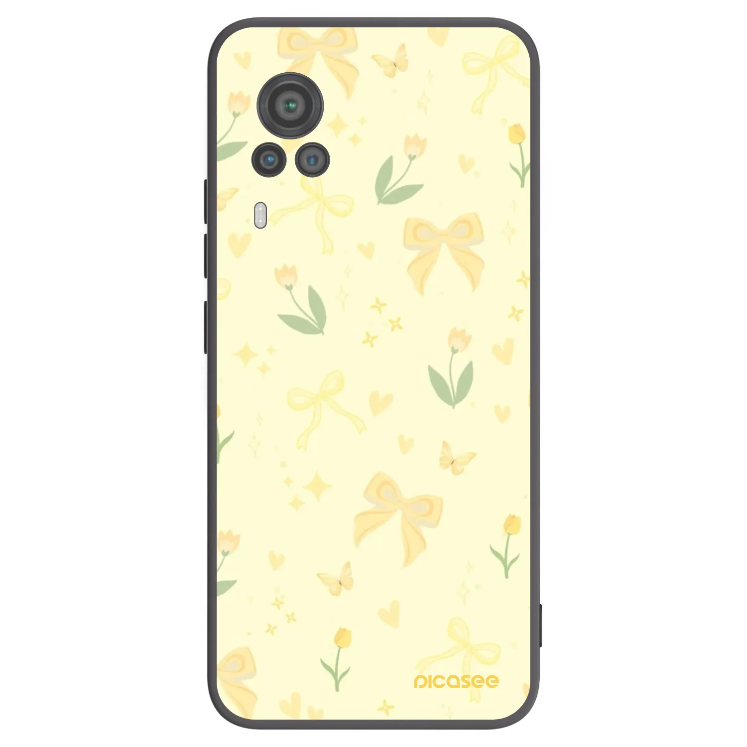 Picasee crna silikonska maskica za Vivo X60 Pro 5G - Honey Blossom