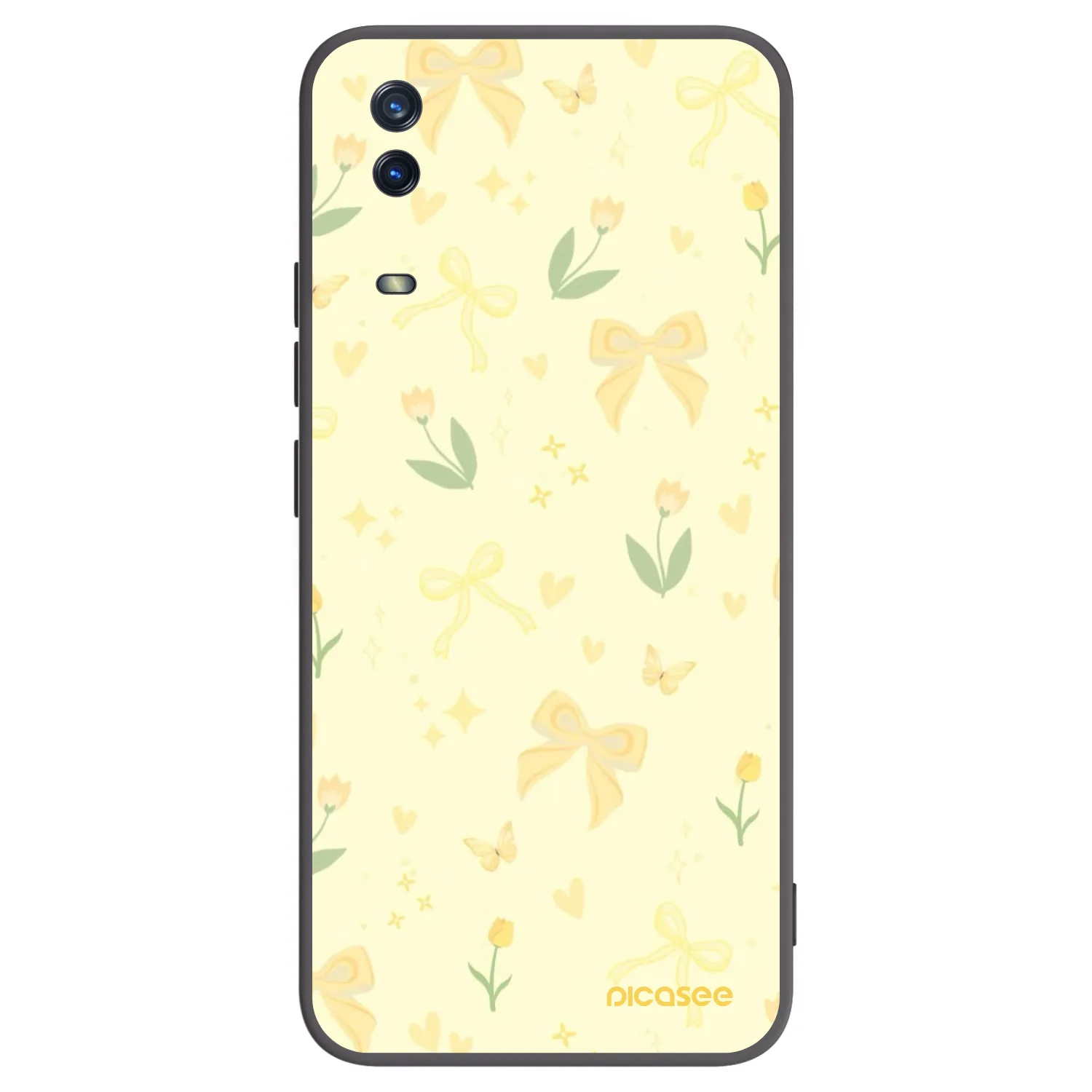 Picasee crna silikonska maskica za Vivo Y11s - Honey Blossom