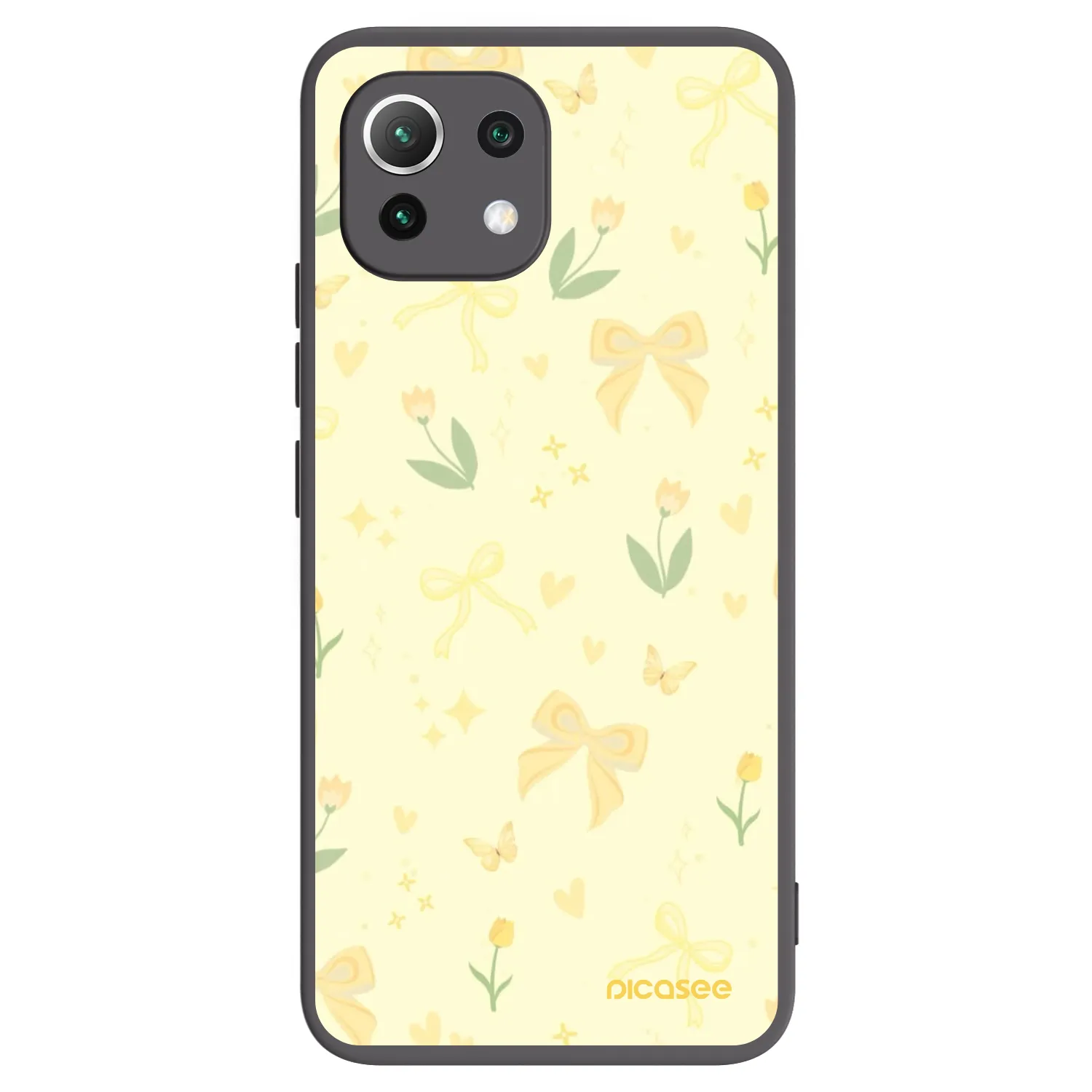 Picasee crna silikonska maskica za Xiaomi 11 Lite 5G NE - Honey Blossom
