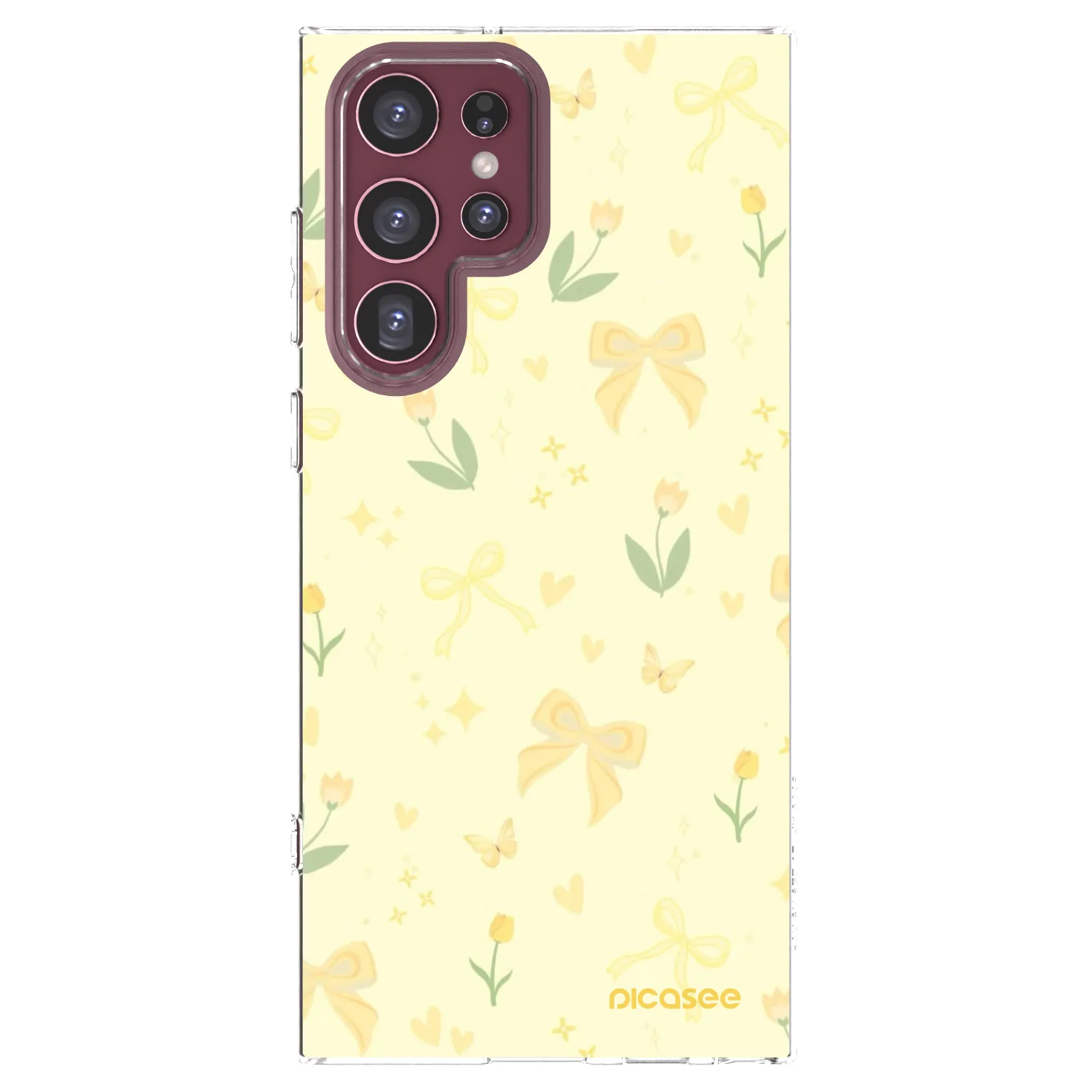 Picasee silikonska prozirna maskica za Samsung Galaxy S22 Ultra 5G - Honey Blossom