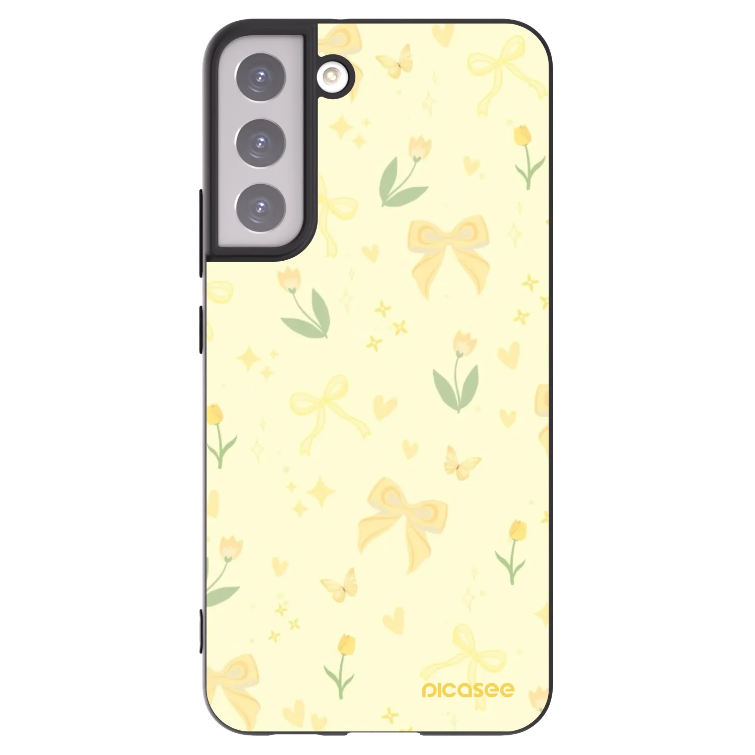 Picasee crna silikonska maskica za Samsung Galaxy S22+ 5G - Honey Blossom