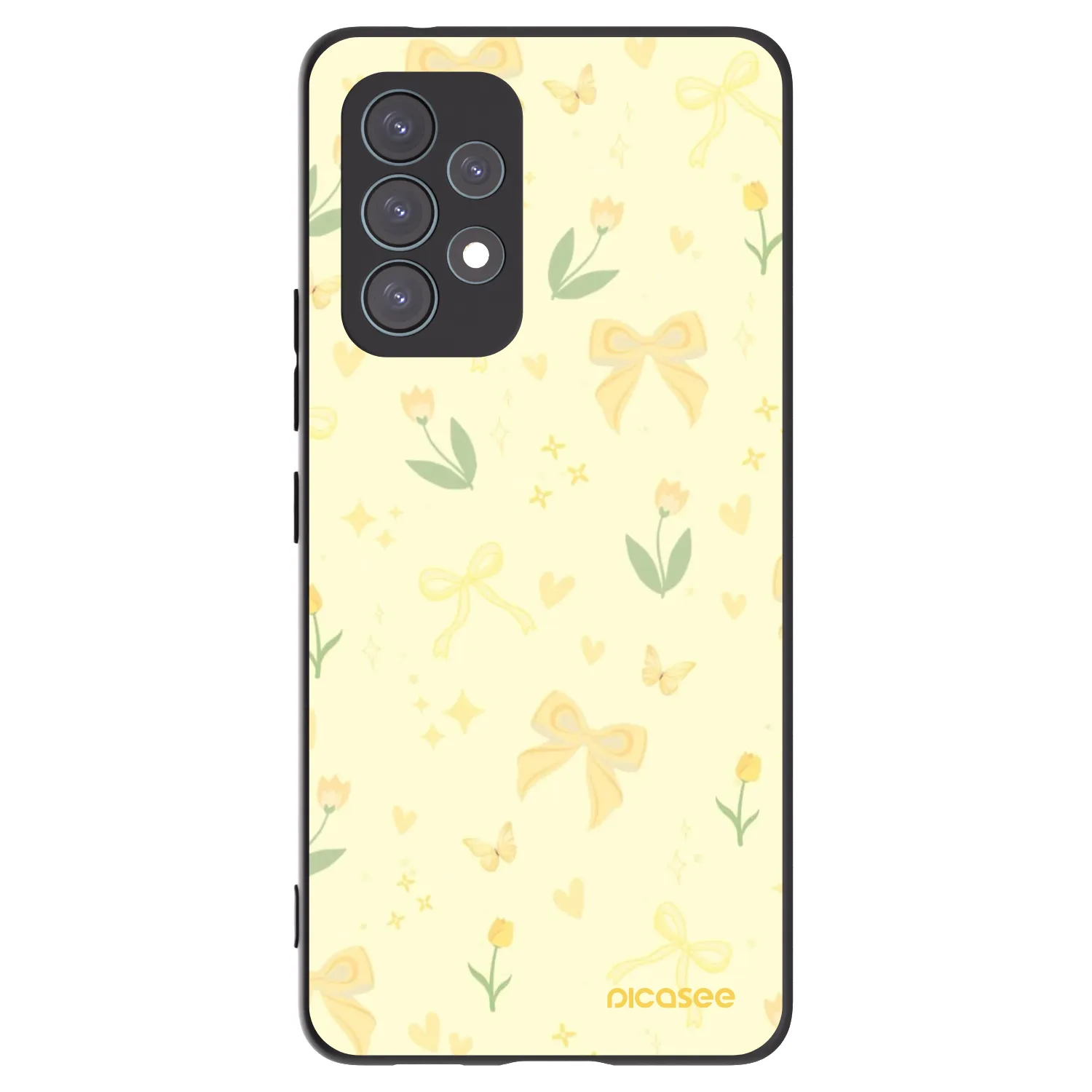 Picasee crna silikonska maskica za Samsung Galaxy A53 5G A536 - Honey Blossom