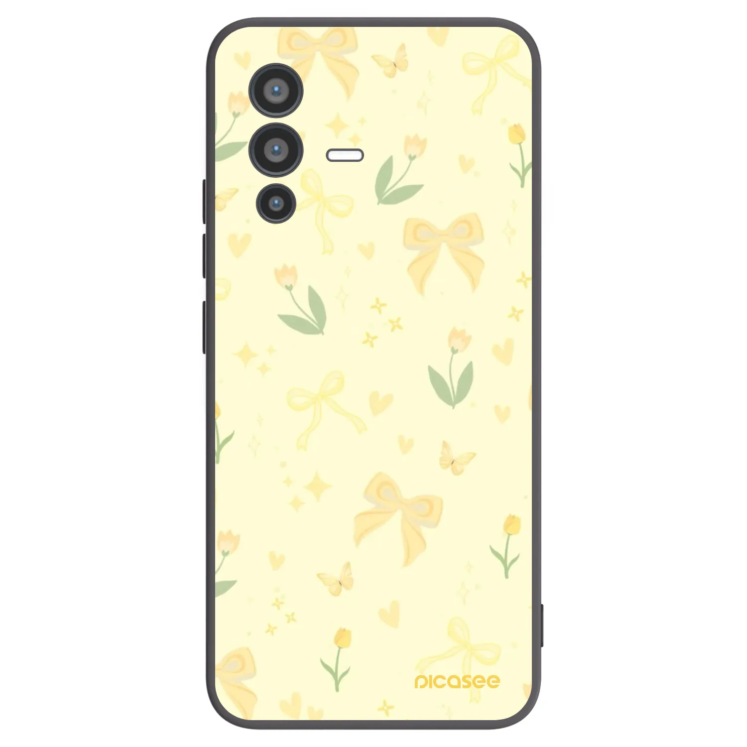 Picasee crna silikonska maskica za Vivo V23 5G - Honey Blossom