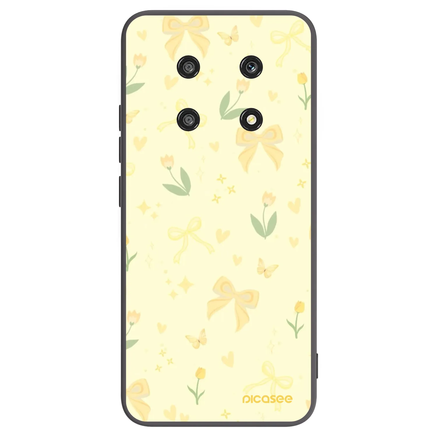 Picasee crna silikonska maskica za Honor Magic4 Lite 5G - Honey Blossom
