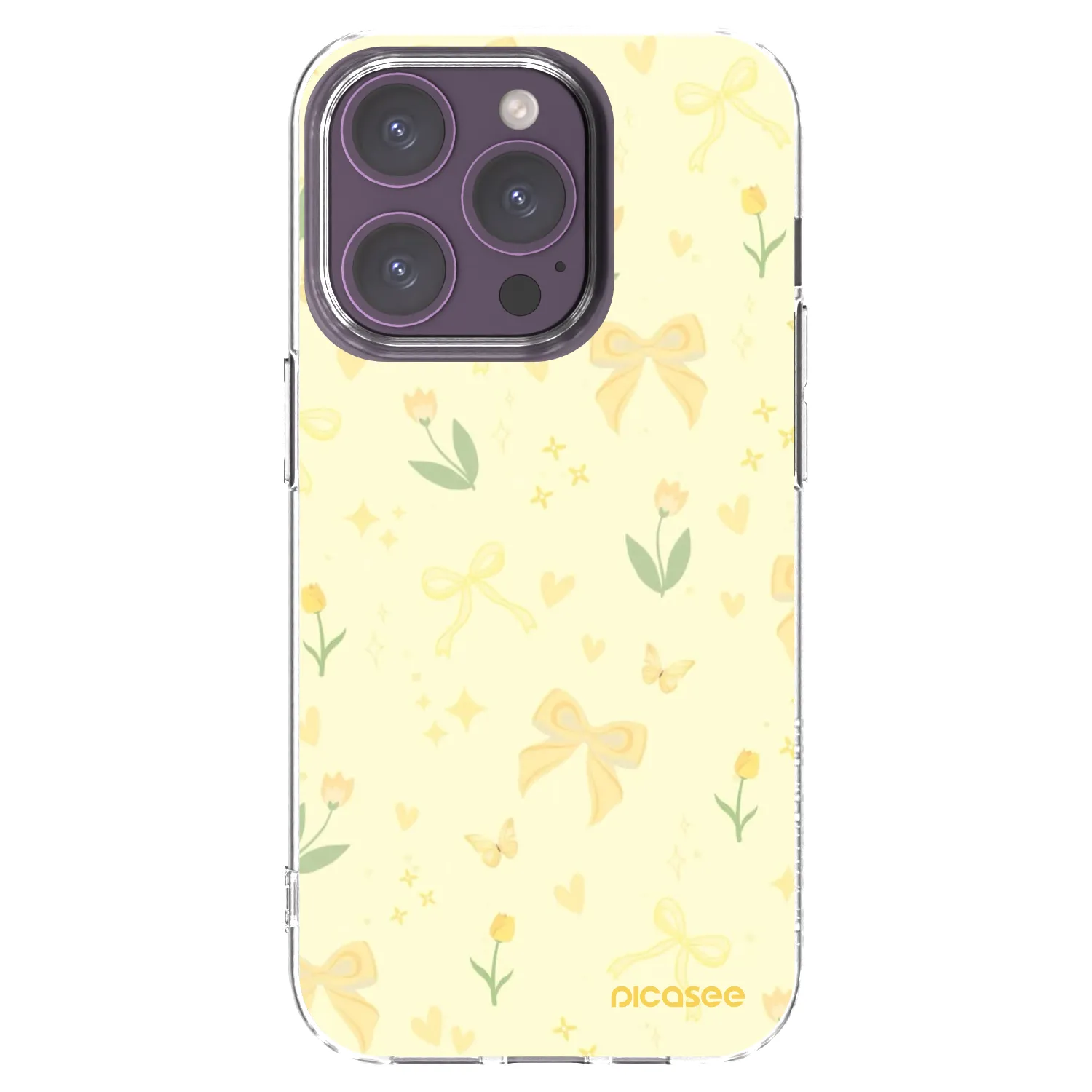 Picasee silikonska prozirna maskica za Apple iPhone 14 Pro - Honey Blossom