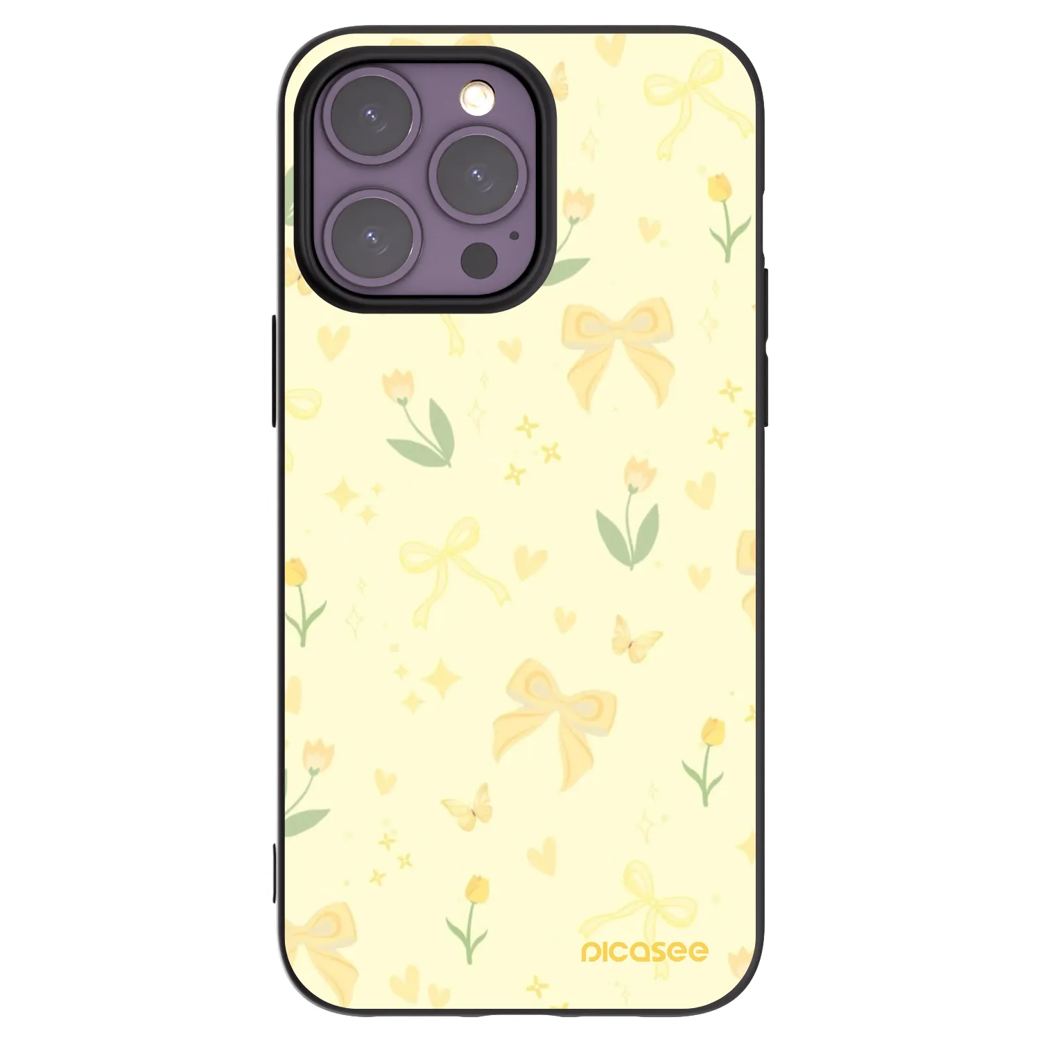 Picasee crna silikonska maskica za Apple iPhone 14 Pro Max - Honey Blossom