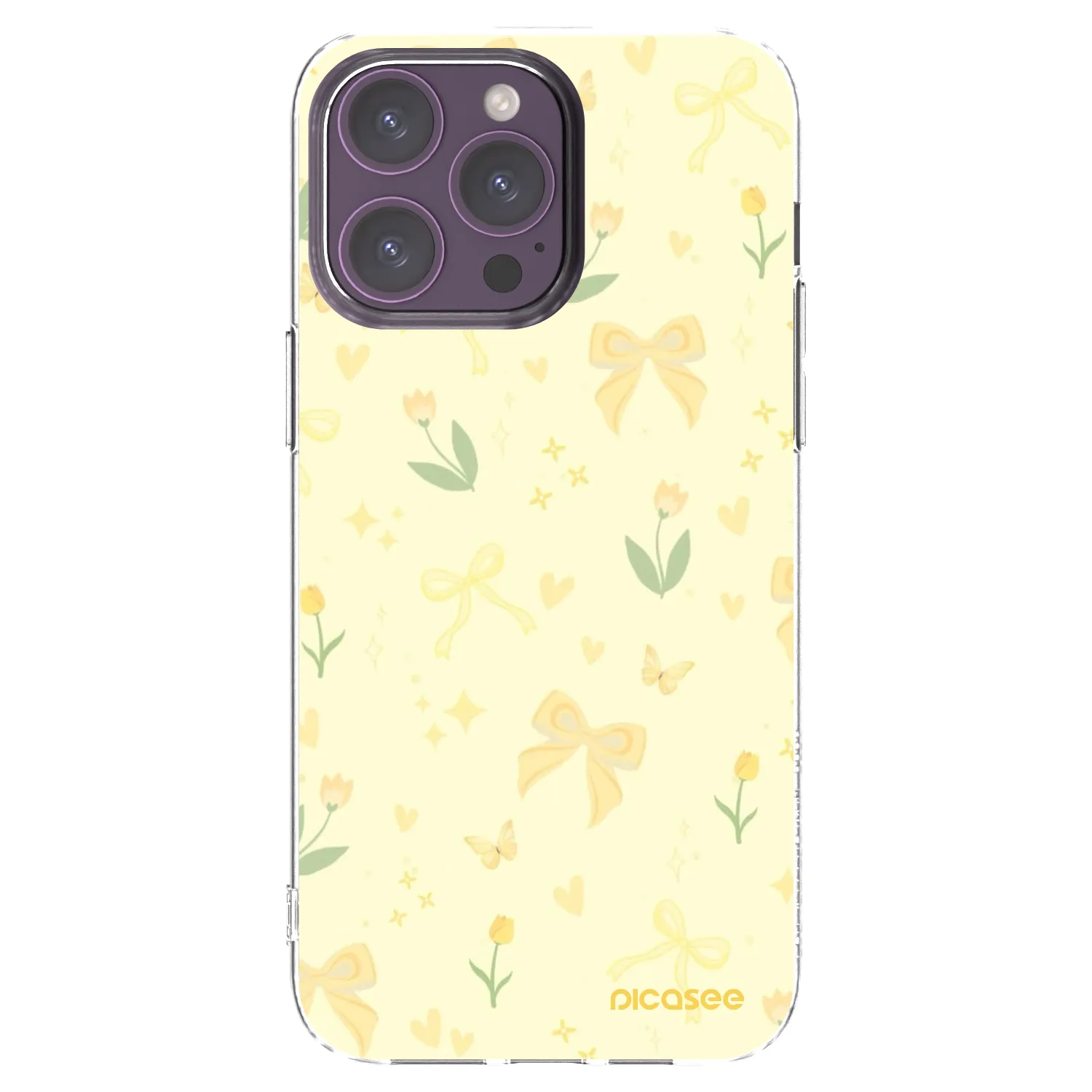 Picasee silikonska prozirna maskica za Apple iPhone 14 Pro Max - Honey Blossom