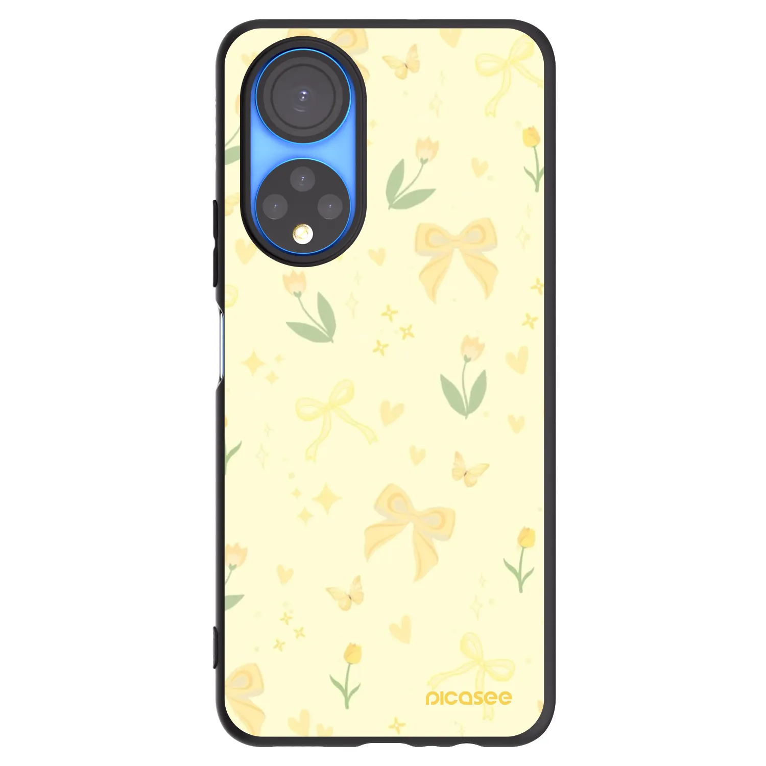 Picasee crna silikonska maskica za Honor X7 - Honey Blossom
