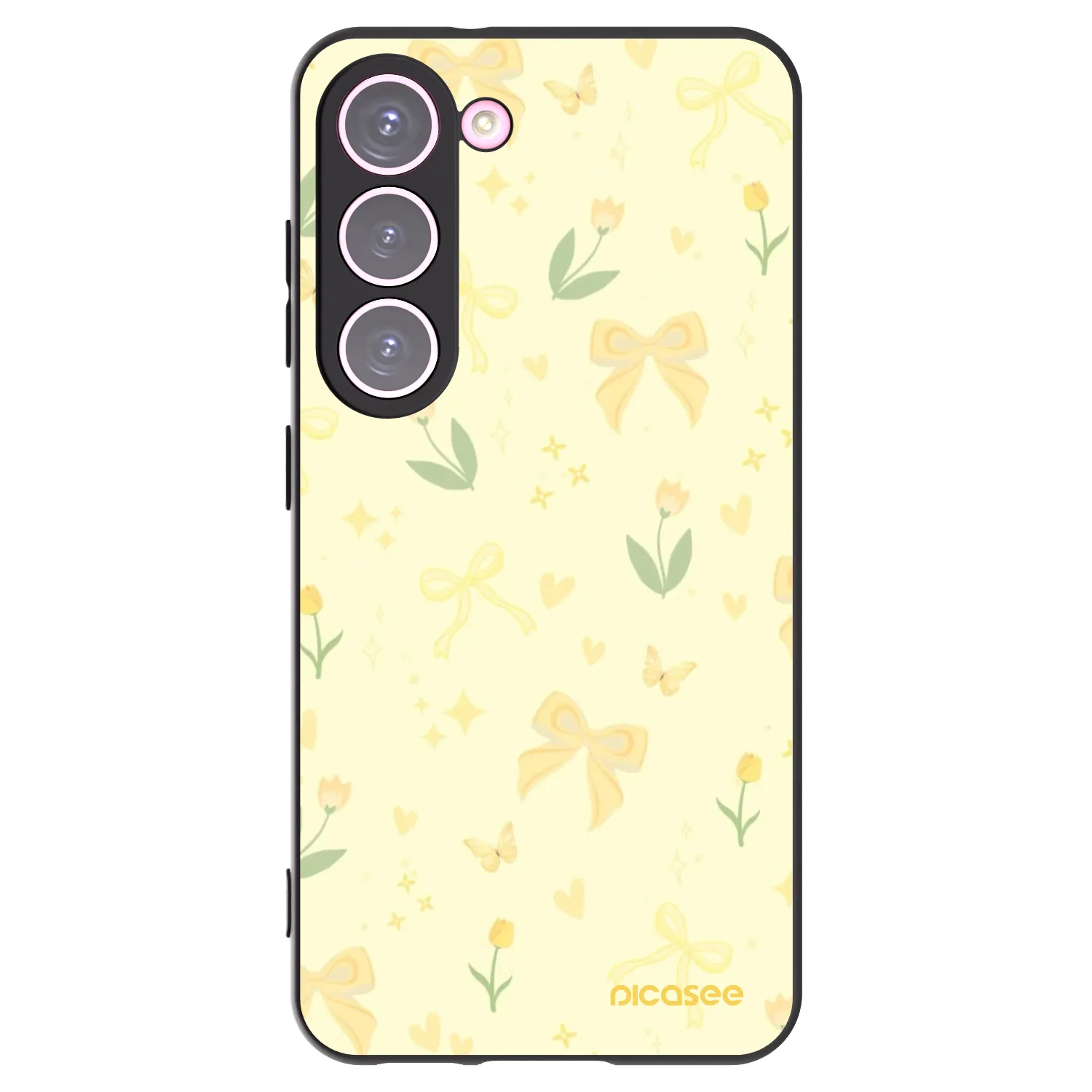 Picasee crna silikonska maskica za Samsung Galaxy S23 5G - Honey Blossom
