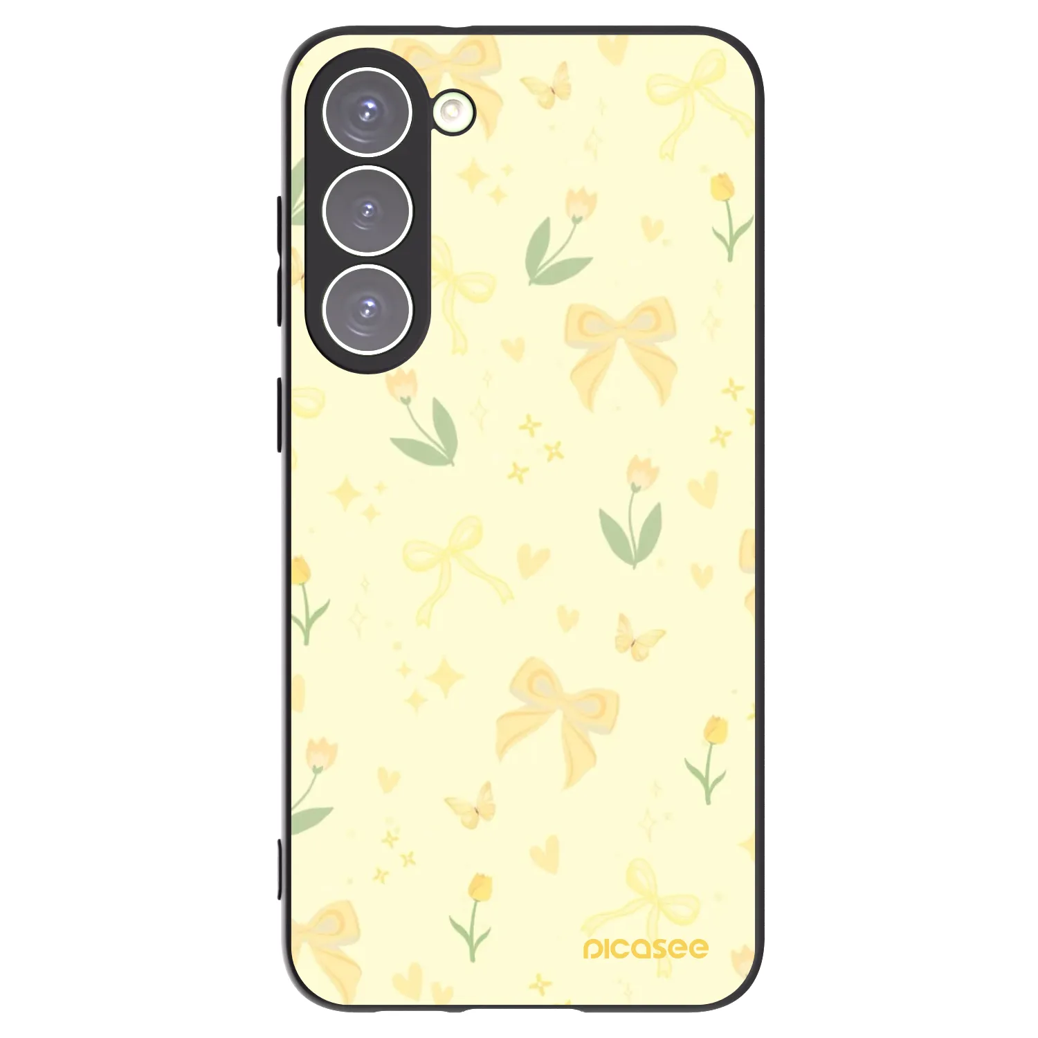Picasee crna silikonska maskica za Samsung Galaxy S23+ 5G - Honey Blossom