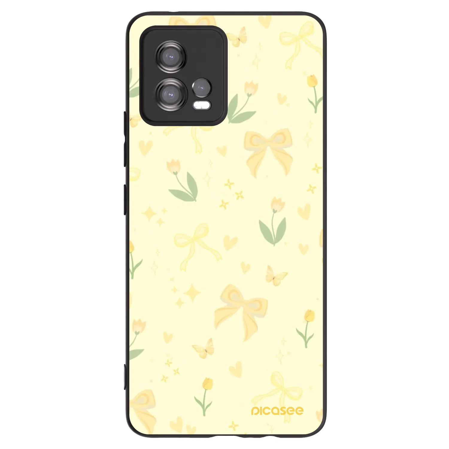 Picasee crna silikonska maskica za Motorola Moto G72 - Honey Blossom