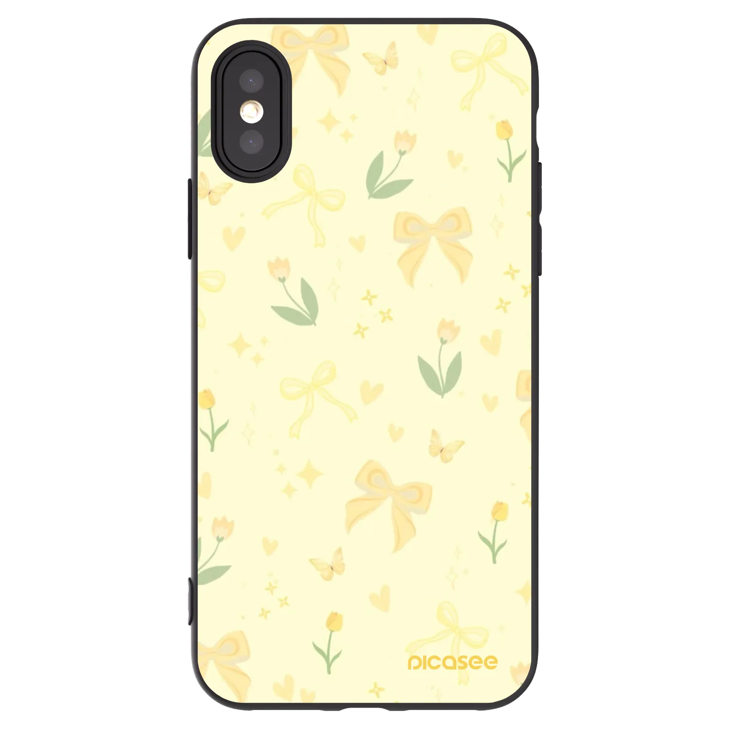 Picasee crna silikonska maskica za Apple iPhone X/XS - Honey Blossom