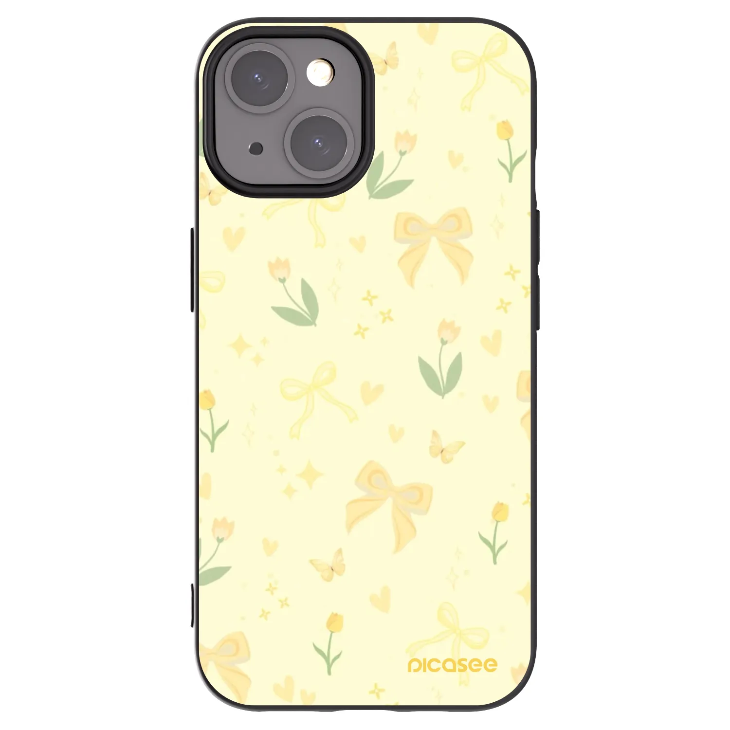 Picasee crna silikonska maskica za Apple iPhone 15 - Honey Blossom