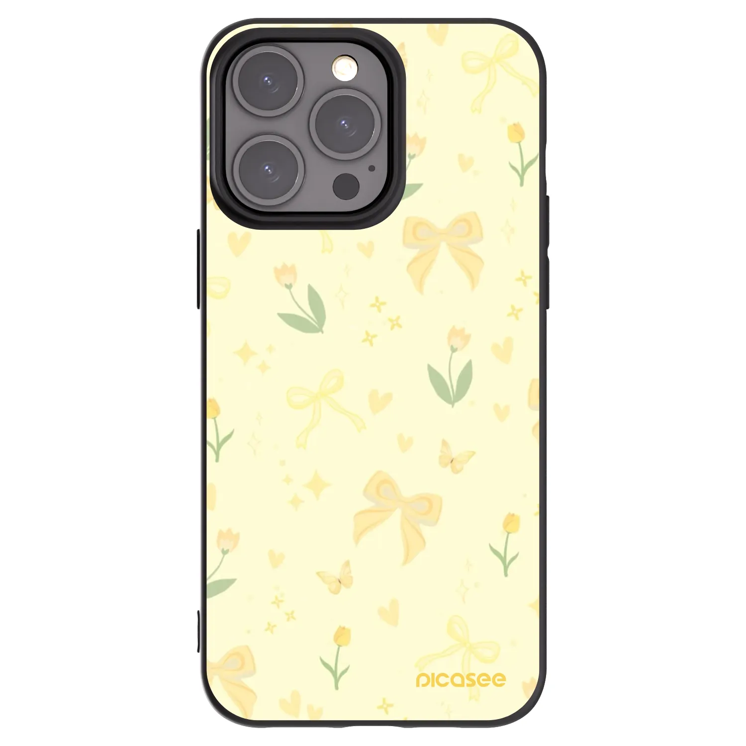 Picasee crna silikonska maskica za Apple iPhone 15 Pro Max - Honey Blossom