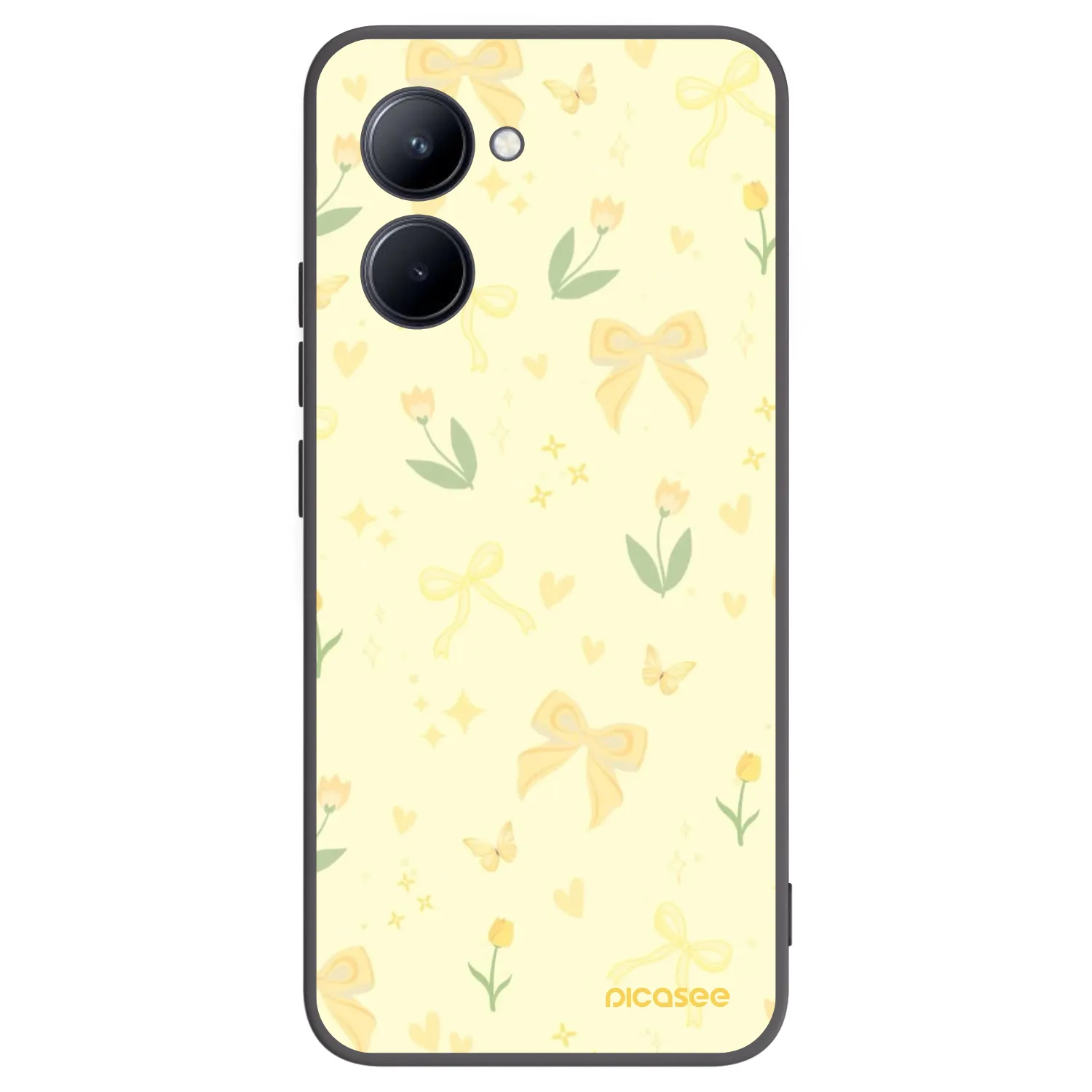 Picasee crna silikonska maskica za Realme C33 (2023) - Honey Blossom