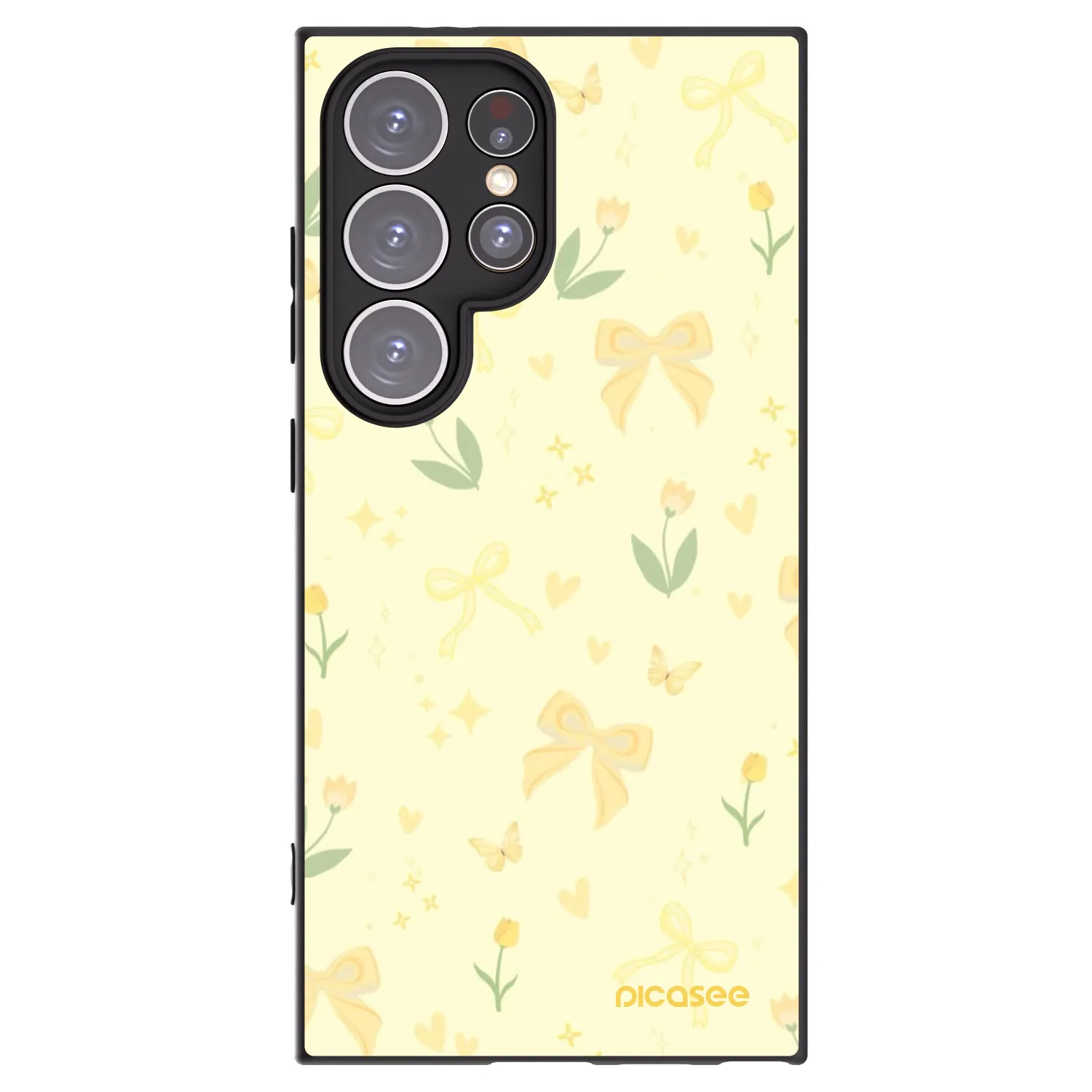 Picasee crna silikonska maskica za Samsung Galaxy S24 Ultra S928B 5G - Honey Blossom