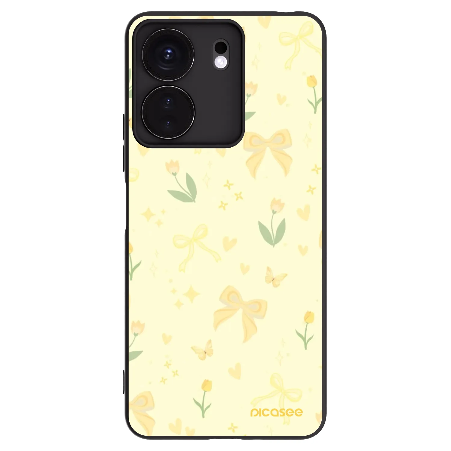 Picasee crna silikonska maskica za Xiaomi Redmi 13C 4G - Honey Blossom