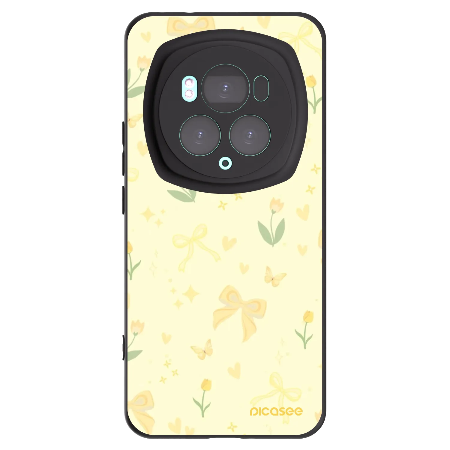 Picasee crna silikonska maskica za Honor Magic6 Pro - Honey Blossom