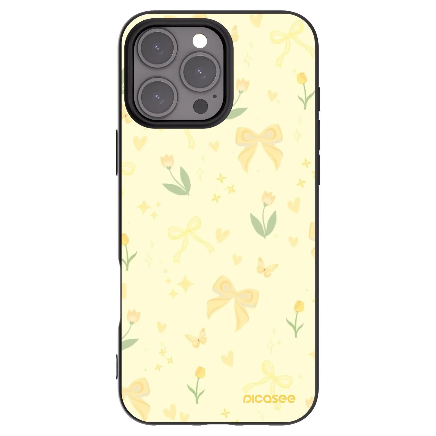 Picasee crna silikonska maskica za Apple iPhone 16 Pro Max - Honey Blossom