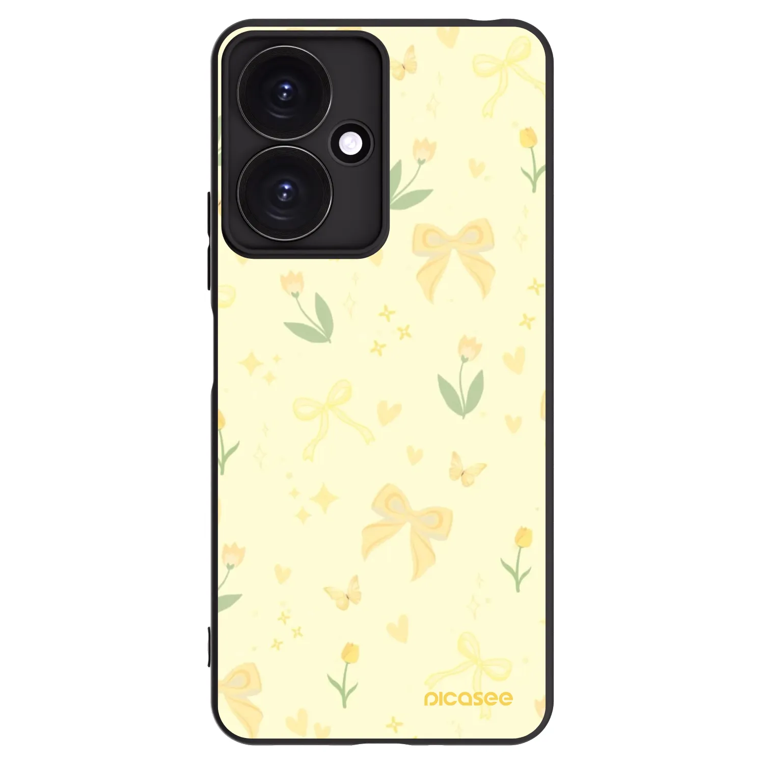 Picasee crna silikonska maskica za Xiaomi Redmi 13C 5G - Honey Blossom
