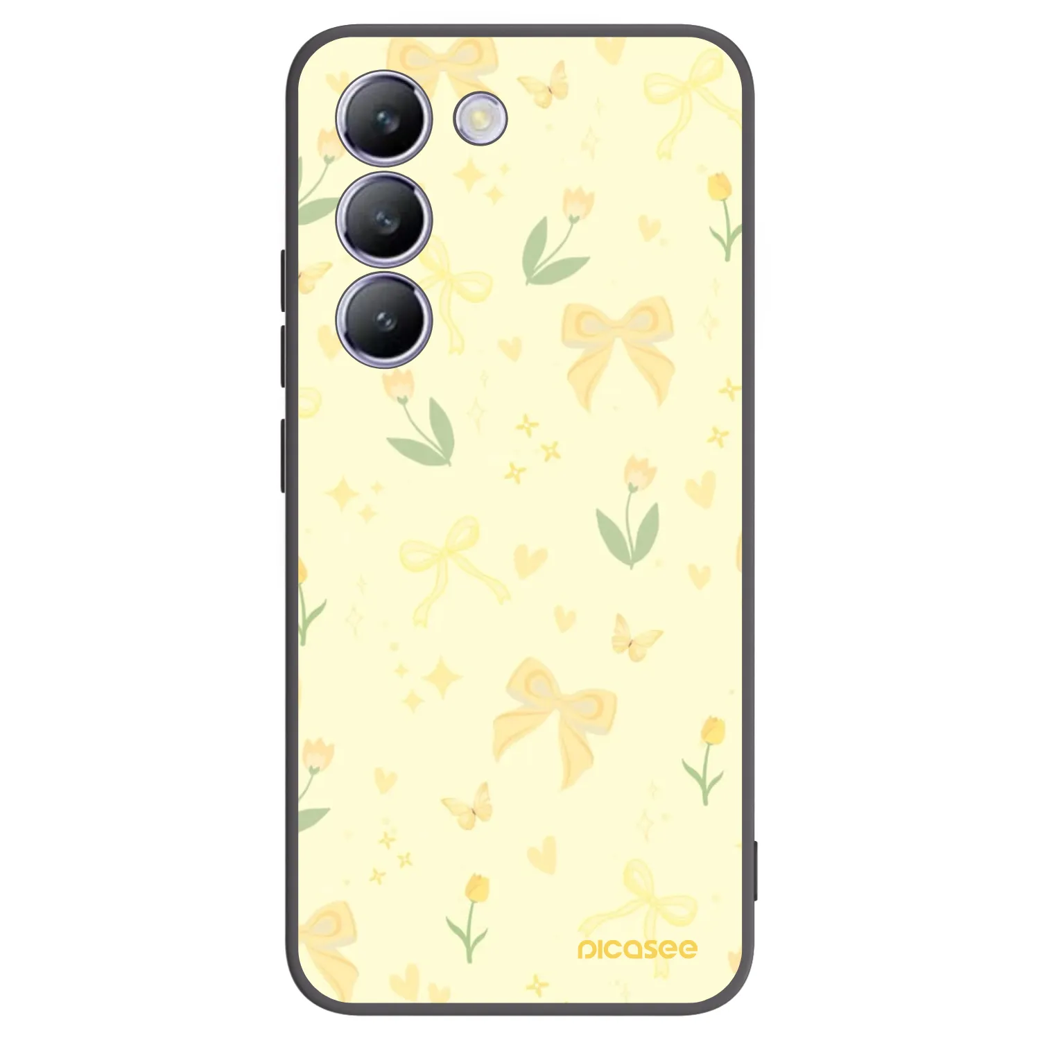 Picasee crna silikonska maskica za Vivo V40 SE 5G - Honey Blossom
