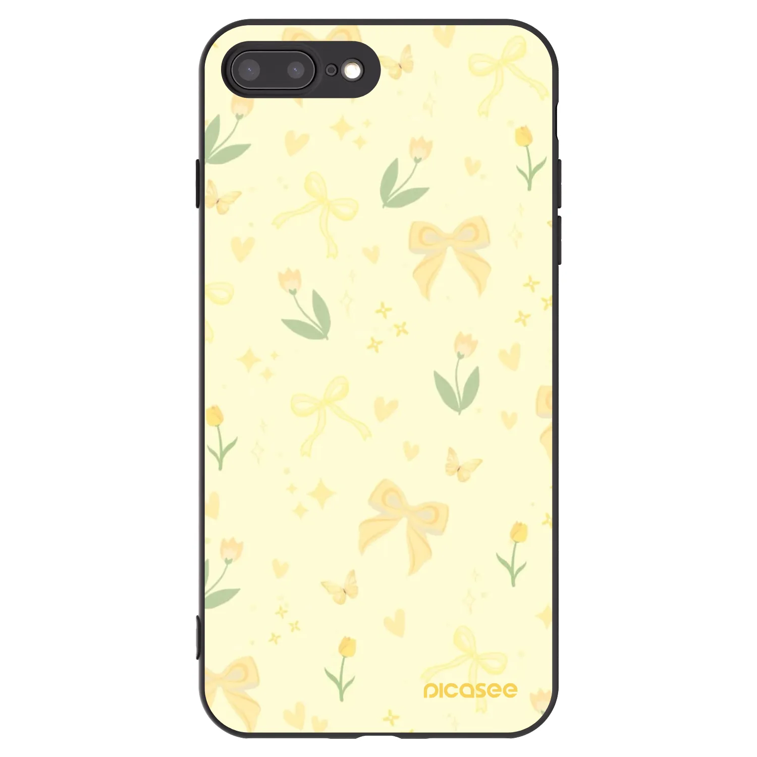 Picasee crna silikonska maskica za Apple iPhone 7 Plus - Honey Blossom