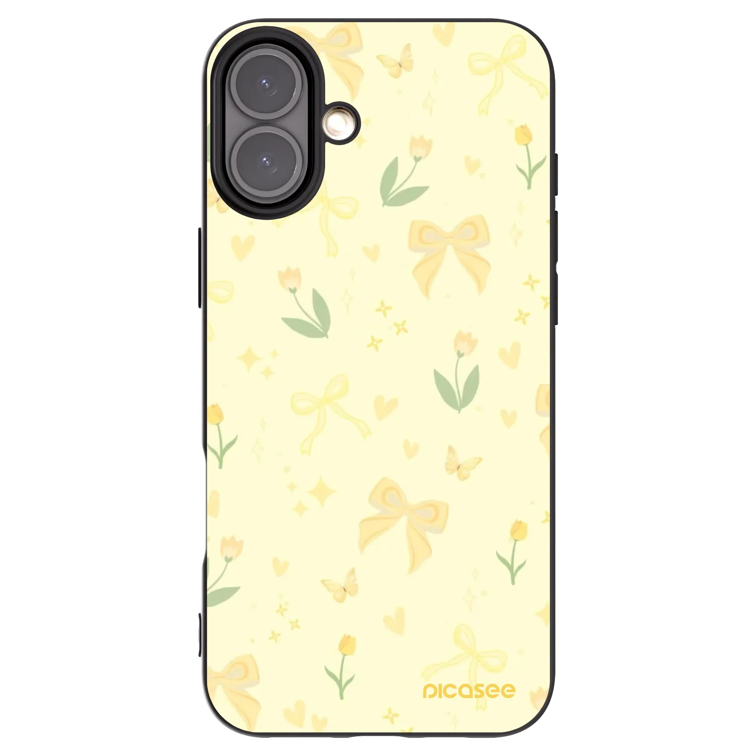 Picasee crna silikonska maskica za Apple iPhone 16 Plus - Honey Blossom