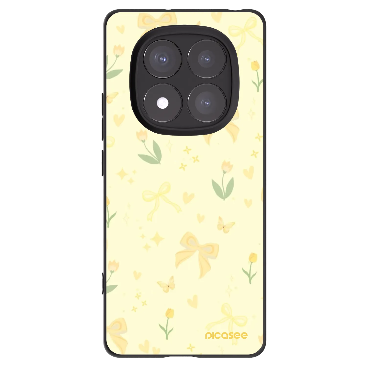Picasee crna silikonska maskica za Xiaomi Redmi Note 14 Pro+ 5G - Honey Blossom