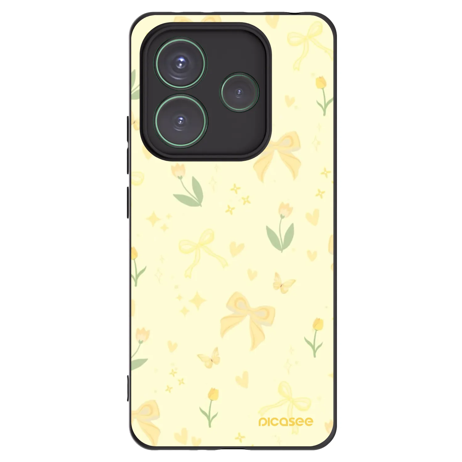 Picasee crna silikonska maskica za Xiaomi Redmi Note 14 5G - Honey Blossom