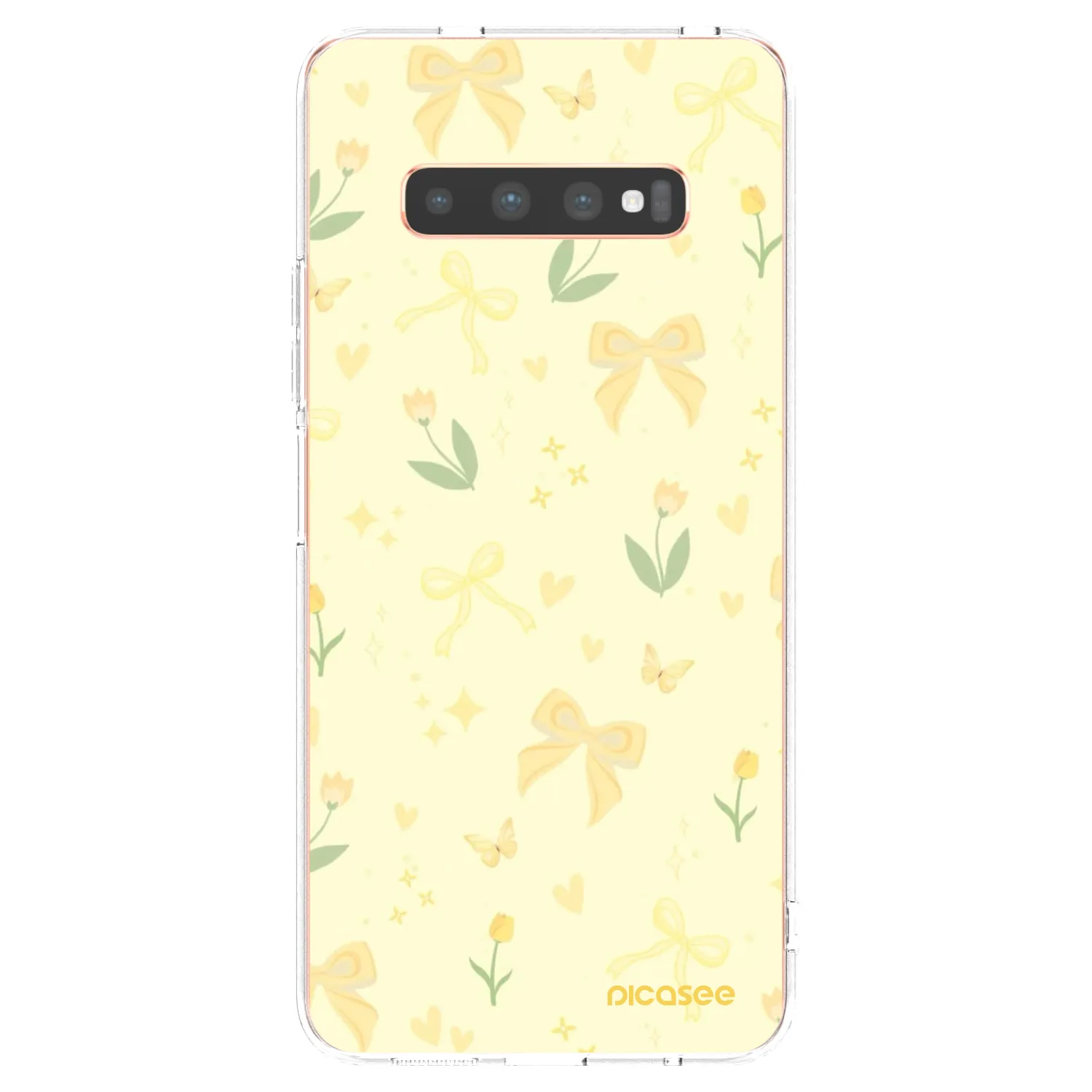 Picasee silikonska prozirna maskica za Samsung Galaxy S10 Plus G975 - Honey Blossom