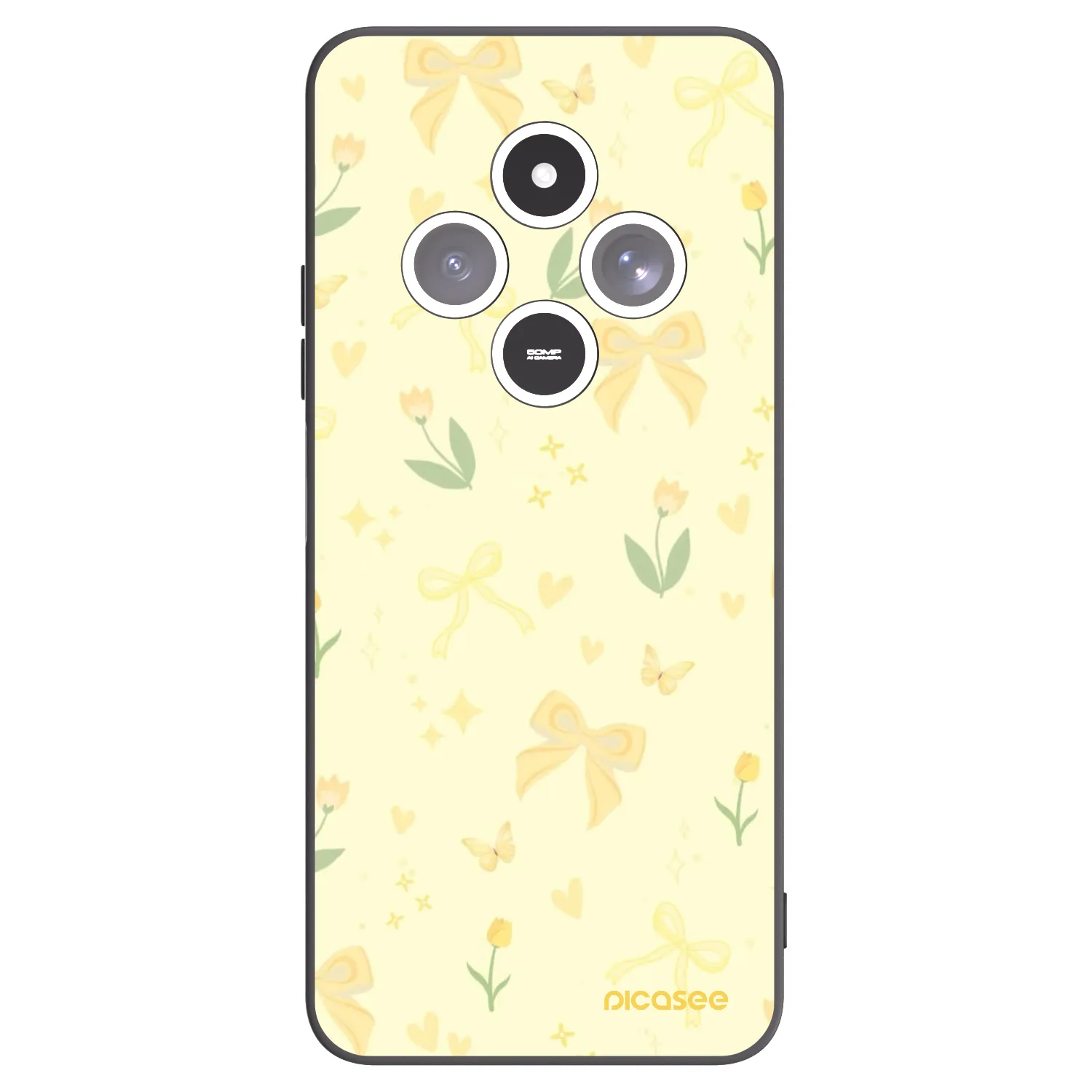 Picasee crna silikonska maskica za Xiaomi Redmi 14C - Honey Blossom